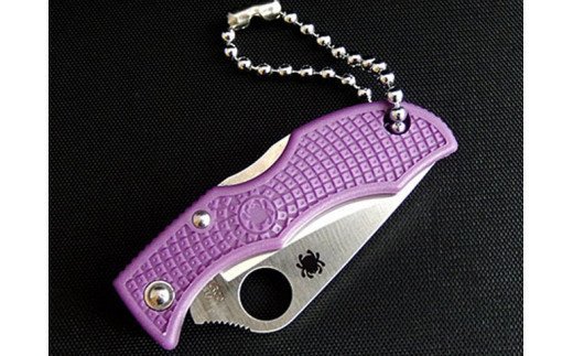 【スパイダルコ】レディバグ3 パープル 直刃（折りたたみミニナイフ）