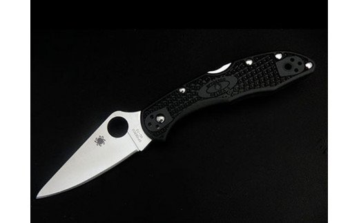【スパイダルコ】デリカ4 フルフラット ブラック（折りたたみナイフ）