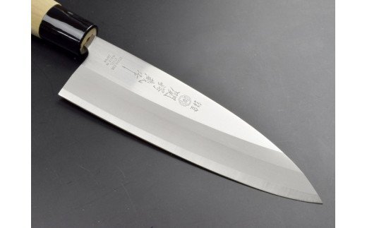 H8-158 ステンレス製和包丁 出刃包丁155mm 関鍔蔵作 白木柄