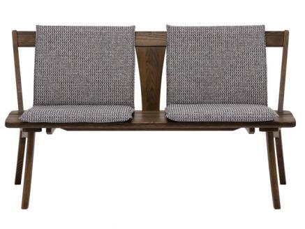 D216-01 悠プレミアム 背付ベンチ（クッション付き）【国産栗材】JYU-LB31-120 PGK/EハウゼンNV