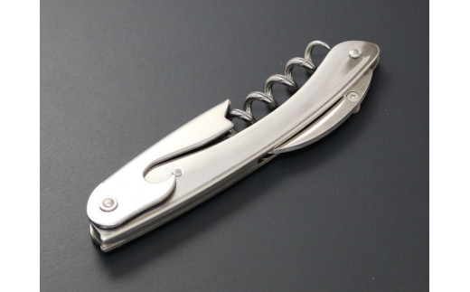 H21-03 Mate ソムリエナイフ オールステンレス（FT100） ～メイト ワイン オープナー 栓抜き コルク抜き ギザ刃 ヴィンテージワイン コークスクリュー 関の刃物～