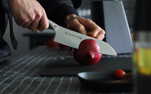 【濃州正宗作 オールステンレス三徳包丁】 樹脂とステンレスを組み合わせたデザイン性高いハイブリッドスタイル H10-151