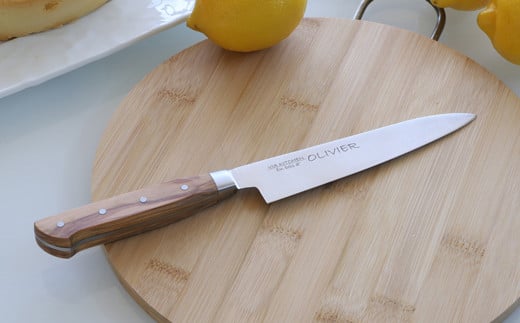 H15-75 オリーブハンドル 三徳包丁・ペティナイフセット ～木目がおしゃれなナチュラルデザイン～