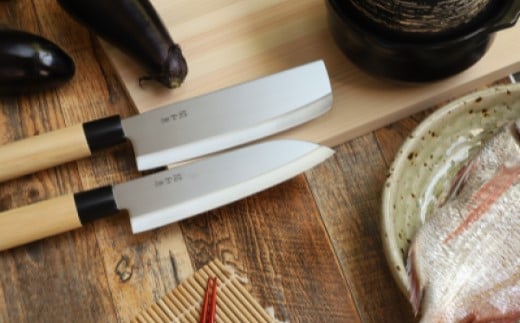 【訳あり・数量限定】関和兼 ステンレス和包丁セット 【三徳包丁・菜切包丁】～ステンレス素材なので錆びづらい 関の職人 白木ハンドル ほうちょう 包丁 日本製 国産 ステンレス おすすめ 人気 初心者の方にも～