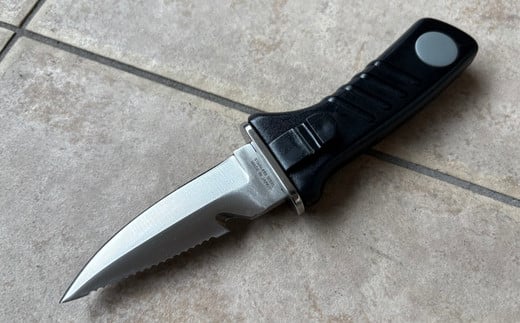 ダイバーナイフ 収納ケース付き~小型 ナイフ 海 ダイビング ステンレス 軽量 コンパクト 初心者 プロ~ K9012