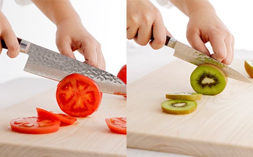 さくさく 鎚目ダマスカス 三徳＆ペティ 包丁2本セット（安田刃物）H90-10