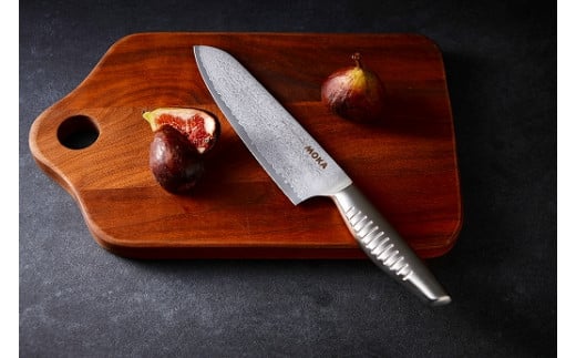 MOKA ダマスカス 三徳包丁 ～オールステンレス 一体型 にぎりやすい 女性向け 洗いやすい～ H30-90