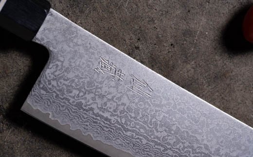 ブラックダマスカス 小三徳包丁 仙蔵 143mm 八角柄（BD-03）