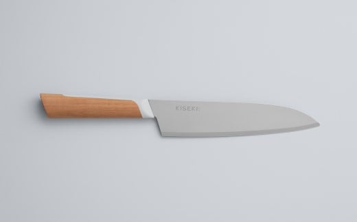 【最長12ヶ月で発送】＜日本初の超硬合金包丁＞ KISEKI：三徳［ヤマザクラ］・ダイヤモンド砥石セット～グッドデザイン賞受賞 (R5.10) テレビ紹介多数！ 毎日放送「 所さんお届けモノです！ 」(R6.6.8)　TBS「 ララLIFE 」(R5.5)