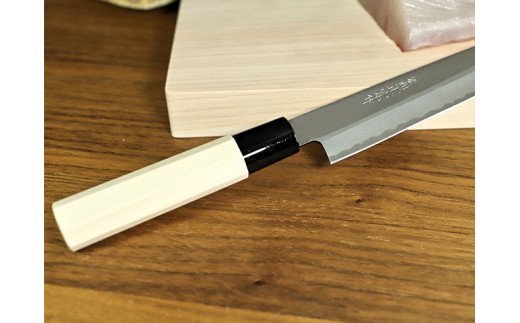 H18-24 濃州正宗作 鋼和包丁 刺身包丁（専用砥石＋研ぎ方DVD付き）【飛騨美濃すぐれもの認定】