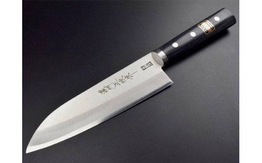 H40-05 DPクラッド包丁2点セット (三徳・薄刃) 濃州正恒作 丸口金付 (C-1213)