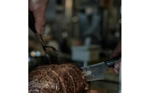 【和 NAGOMI】カービングフォーク（黒）とスライサーのセット ～ブロック肉の切り分け テーブルウェア アウトドア ステーキ 卓上ナイフ～ 【最長6ヶ月を目安に発送】