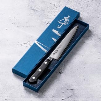 H45-26 源虎徹 銀彩ダマスカス ペティナイフ 150mm （M107/安田刃物）