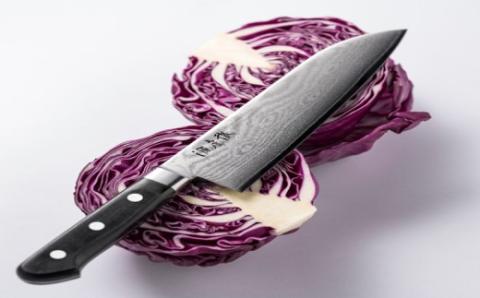 源虎徹 銀彩ダマスカス 三徳 180mm （M100/安田刃物）