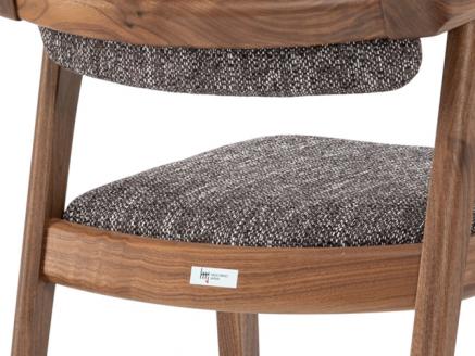 D129-02 B.H.ダイニングチェア（ショートアーム）【ウォルナット材】JBH-DC22A PNW/EベガスCOA