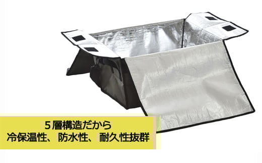 「喜」 KITENキャンパーズソフトクーラーボックス ブルーグレー 33L  ～ 買い物かご Lサイズ（大）がピッタリ収納できる 肩掛けベルト サイドハンドル付 5層構造で冷保温性・防水性・耐久性 抜群 D40-13