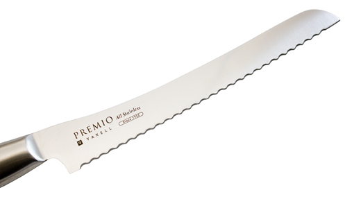 H13-11 プレミオAS包丁4点セット（三徳、パン切り、ペティ、研ぎ器）