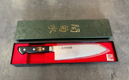 関菊水作 33層ダマスカス三徳包丁