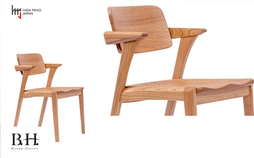 B.H.ダイニングチェア（ショートアーム）【オーク材】 JBH-DCO201A PNO イス・椅子（D134-01）