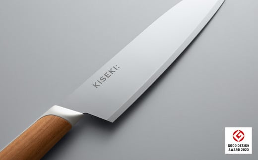 【最長12ヶ月で発送】＜日本初の超硬合金包丁＞ KISEKI：三徳［ミズナラ］・ダイヤモンド砥石セット ～グッドデザイン賞受賞 (R5.10) テレビ紹介多数！ 毎日放送「 所さんお届けモノです！ 」(R6.6.8)　TBS「 ララLIFE 」(R5.5)
