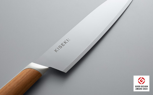【最長12ヶ月で発送】＜日本初の超硬合金包丁＞ KISEKI：三徳［ヤマザクラ］・ダイヤモンド砥石セット～グッドデザイン賞受賞 (R5.10) テレビ紹介多数！ 毎日放送「 所さんお届けモノです！ 」(R6.6.8)　TBS「 ララLIFE 」(R5.5)