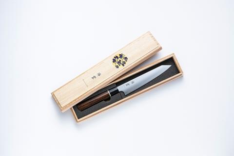 TBS「ララLIFE」で紹介されました(R5.5) H110-01 特製切付包丁 瑞雲 2本セット （ペティ150mm 三徳） 木鞘付き【最長8ヶ月を目安に配送】