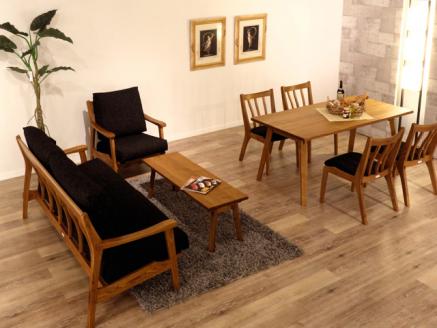 D128-02 C.S.リビングテーブル兼ベンチ【国産栗材】JCS-LT11-110-6 PBK