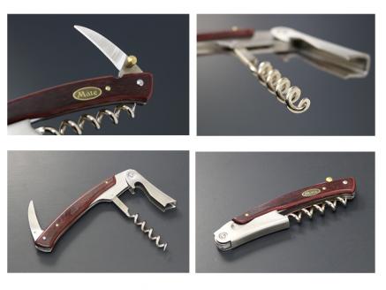 H20-29 Mate ソムリエナイフ YA-2赤合板（YA-2/RD） ～メイト ワイン オープナー 栓抜き コルク抜き コークスクリュー 関の刃物～