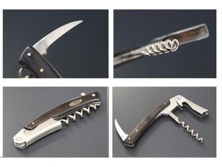 H20-27 Mate ソムリエナイフ YA-2黒合板（YA-2/BK） ～メイト ワイン オープナー 栓抜き コルク抜き コークスクリュー 関の刃物～