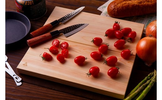 「?.」 KITEN 折りたたみ式 ヒノキまな板 包丁セット（折りたたみ式まな板・ペティ・小出刃セット）