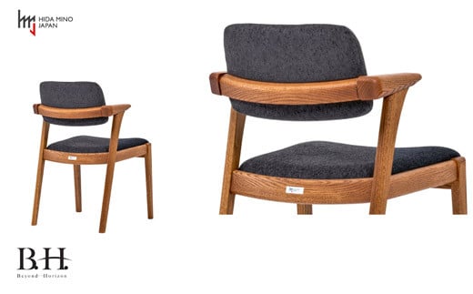 B.H.ダイニングチェア（ショートアーム）【オーク材】 （JBH-DCO207A PBO/B アネルカCG イス・椅子）D108-02