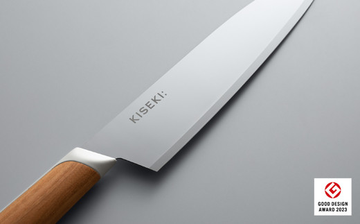 【最長12ヶ月で発送】＜日本初の超硬合金包丁＞ KISEKI：三徳［ミズナラ］～グッドデザイン賞受賞 (R5.10) テレビ紹介多数！ 毎日放送「 所さんお届けモノです！ 」(R6.6.8)　TBS「 ララLIFE 」(R5.5)