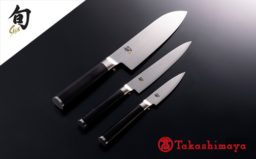 【59E0516】〈貝印〉旬Shun Classic 3本セットD（三徳包丁 175mm＆ユーティリティナイフ 150mm＆ペティナイフ 90mm）
