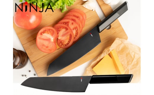 ＮiNJA Cool Kitchen Were 三徳包丁 H20-41 オールブラックのクールな包丁（黒）【思いやり型返礼品】