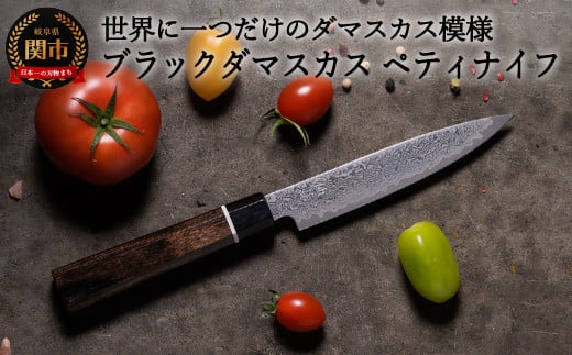 H20-82 ブラックダマスカスペティナイフ BD-02 黒