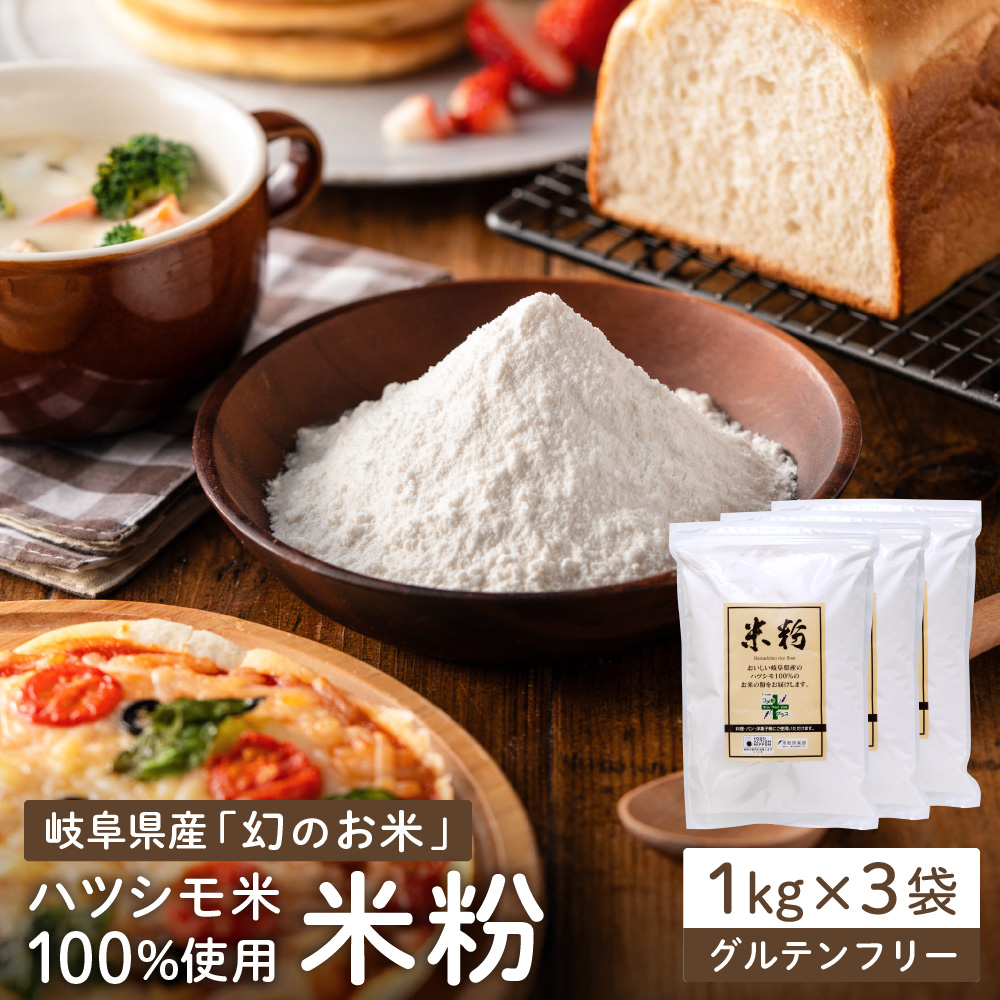 G10-16 米粉3kg（1kg×3袋） ～岐阜県産ハツシモ米100％～ M7