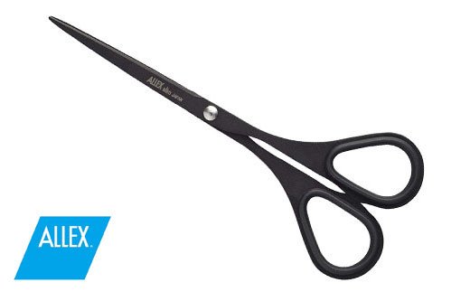 ALLEX スリム140 フッ素コート【ブラック】スリムはさみ（11164B）