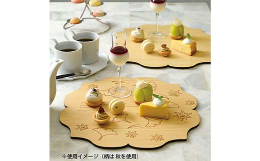 型抜き料理トレー 冬 ヤマコー株式会社 料理ボード 料理トレー 大皿 食器 ひのき 木製 F4N-1816