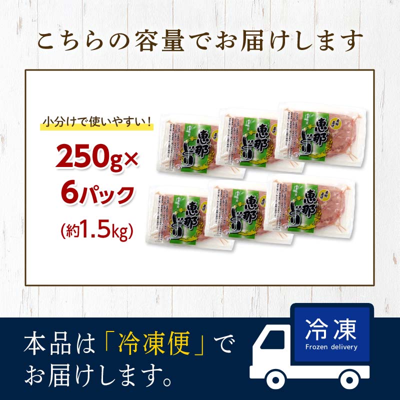 産地直送！恵那どりもも肉 6枚セット 冷凍 F4N-2400