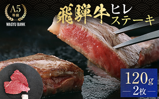 飛騨牛ヒレ ステーキ 120g (2枚) 飛騨牛 A5等級 和牛 黒毛和牛 F4N-2671
