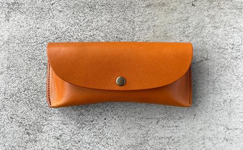 本革 メガネケース 栃木レザー　ブラウン