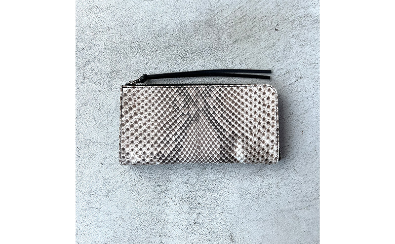 本革 L字ファスナー長財布 ダイヤモンドパイソンレザー