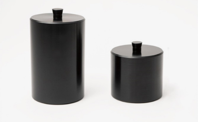 茶筒　キャニスター　canister-S　黒　密閉容器　アルマイト加工商品