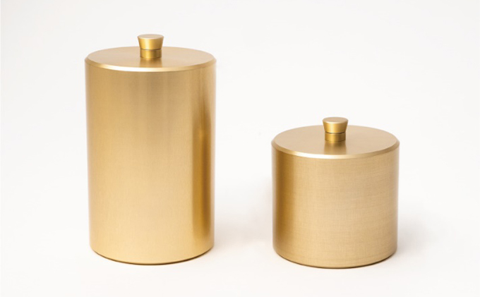 茶筒　キャニスター　canister-S　金　密閉容器　アルマイト加工商品