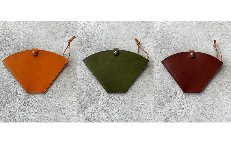 本革 コーヒーフィルターホルダー 栃木レザー　グリーン