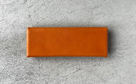 本革 ノンステッチのペンケース 栃木レザー　グリーン