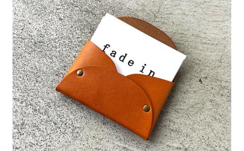 本革 差し込みフラップ名刺入れ・カードケース 栃木レザー　グリーン