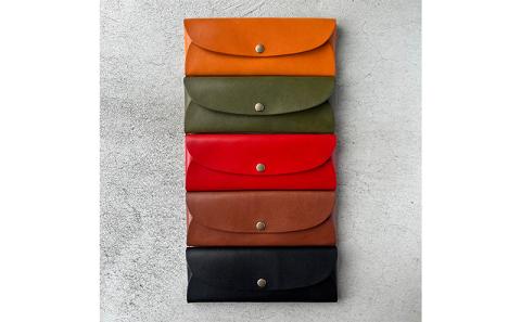 本革 ノンステッチのペンケース 栃木レザー　ブラック