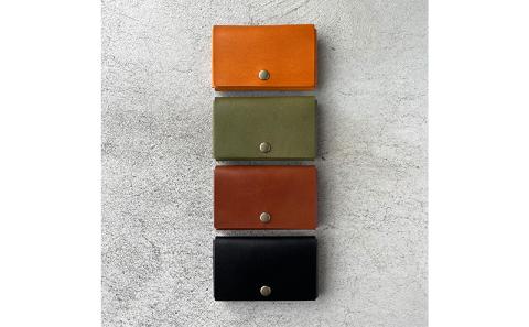 本革 ノンステッチ名刺入れ・カードケース 栃木レザー　キャメル