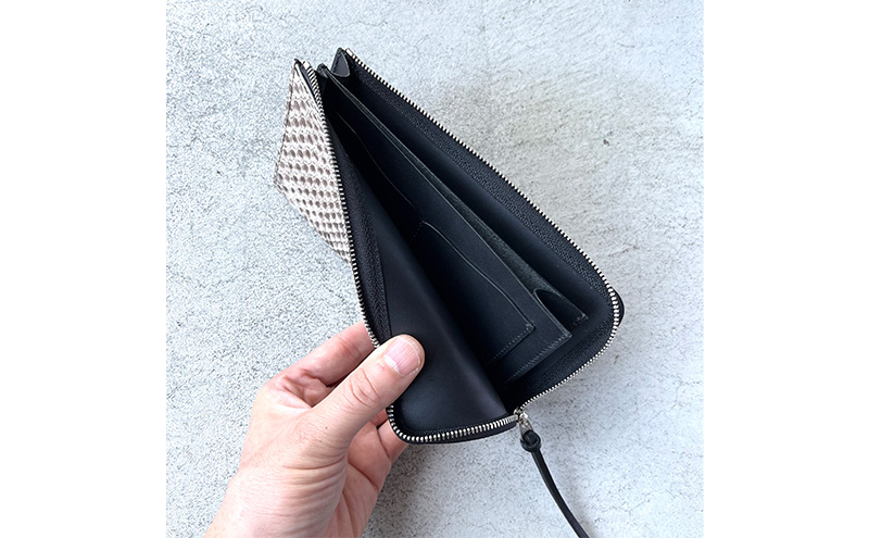 本革 L字ファスナー長財布 ダイヤモンドパイソンレザー